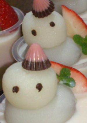 白玉団子で簡単！雪だるま(*^^*)-レシピのメイン写真