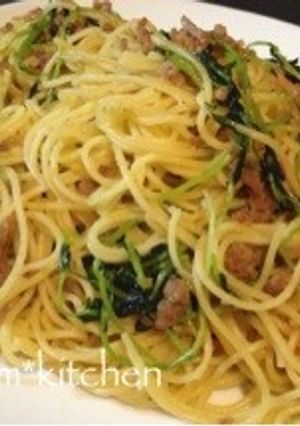 塩麹で豆苗和風パスタ♪-レシピのメイン写真