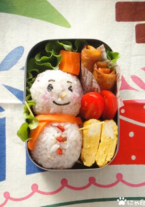 簡単キャラ弁・ゆきだるま♪-レシピのメイン写真
