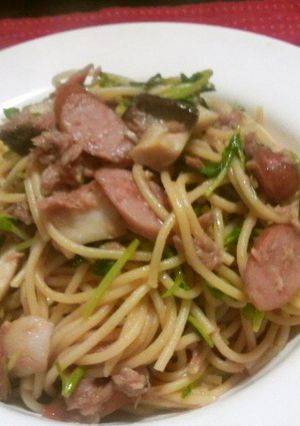 豆苗とエリンギ、シーチキンの和風パスタ-レシピのメイン写真
