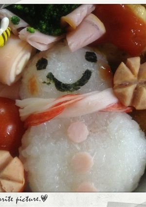 ☆キャラ弁 雪だるま☆-レシピのメイン写真