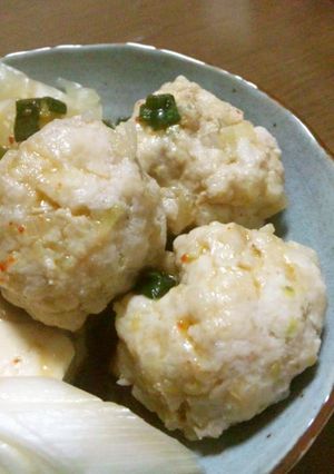 お鍋にはんぺん入り鳥団子-レシピのメイン写真