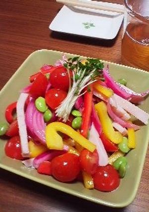 超カラフル☆ハムと紫玉ねぎのマリネ♪-レシピのメイン写真