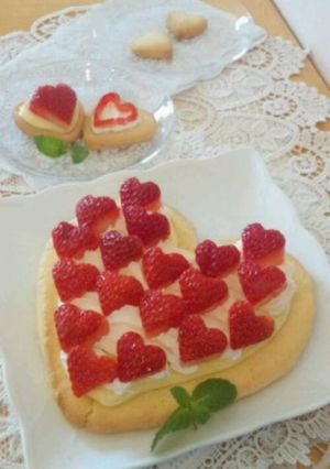 ハートクッキーでハートいちごタルト♪-レシピのメイン写真