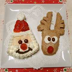 รูปของ 簡単クリスマスケーキ✿サンタ＆トナカイ