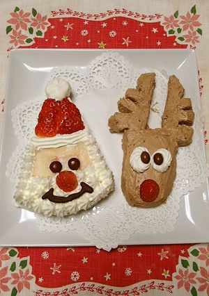 簡単クリスマスケーキ✿サンタ＆トナカイ-レシピのメイン写真