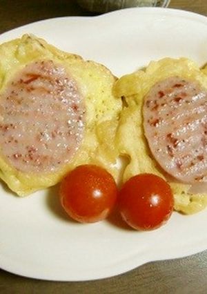 カイワレとポテチ入り、お花のお好み焼き✿-レシピのメイン写真