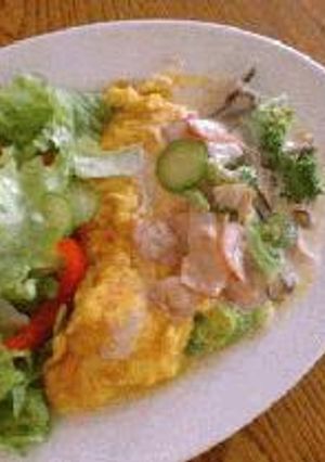 カフェ風ブランチ＊チーズオムレツのクリームソース＊-レシピのメイン写真