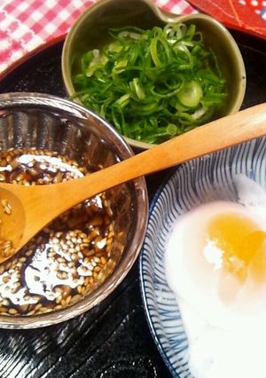 温泉たまご入り湯豆腐タレ♪(*^^*)-レシピのメイン写真