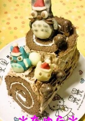 【ｼﾞﾌﾞﾘ】トトロのブッシュドノエル-レシピのメイン写真