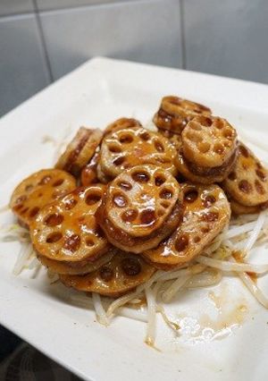 はさみ揚げ蓮根の甘酢あんからめ-レシピのメイン写真
