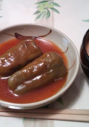 ピーマンの肉詰め煮込み-レシピのメイン写真