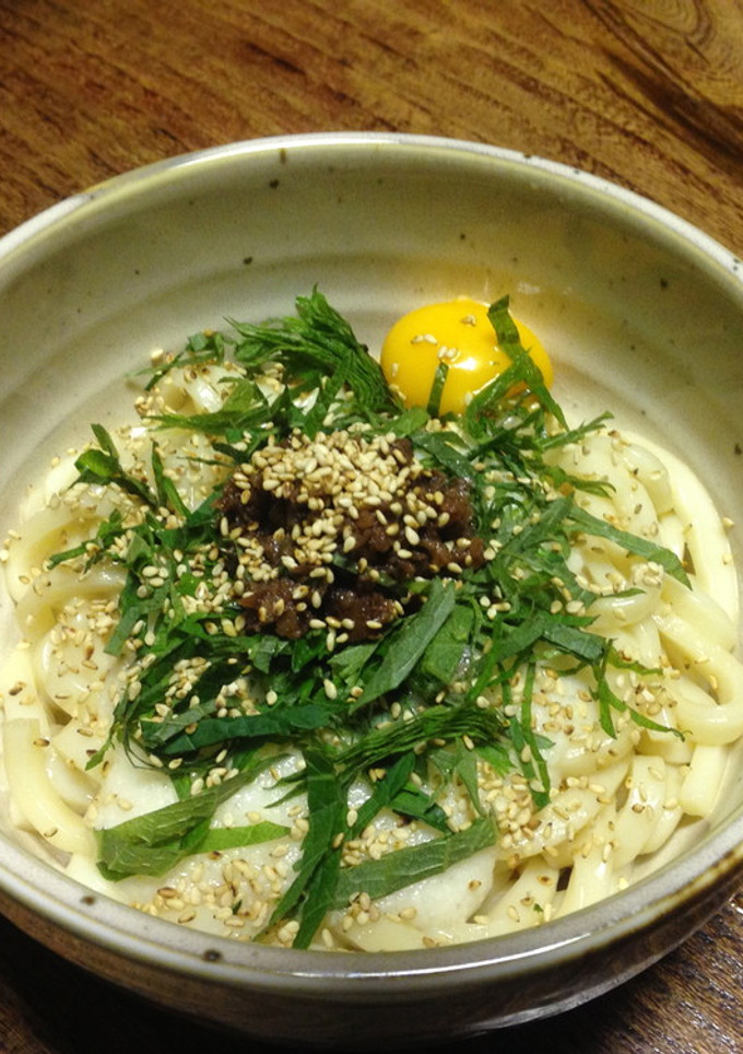 釜玉うどん　とろろ梅しそ-レシピのメイン写真