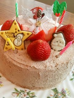クリスマスケーキ♪(ココアスポンジ)-レシピのメイン写真