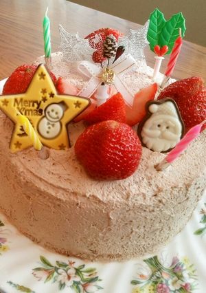 クリスマスケーキ♪(ココアスポンジ)-レシピのメイン写真