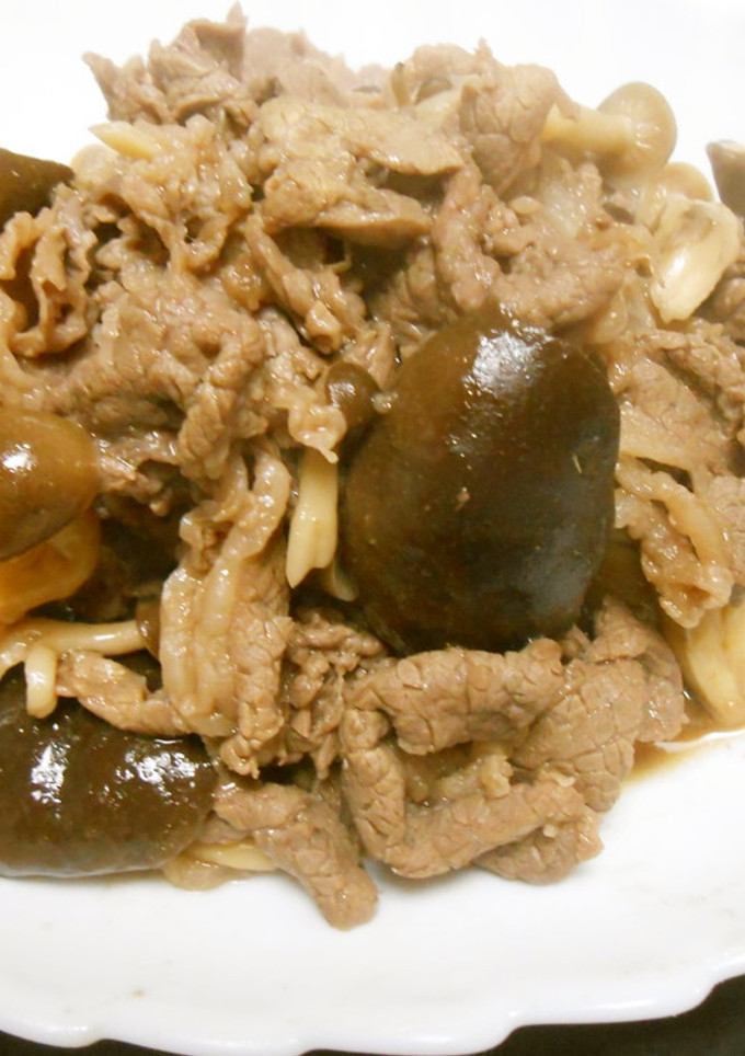 牛肉と椎茸としめじの醤油煮-レシピのメイン写真