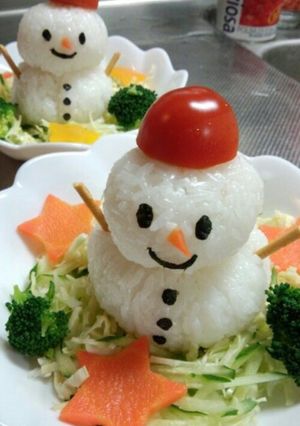 簡単♪クリスマスに♡雪だるま キャラご飯-レシピのメイン写真