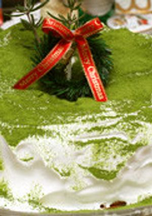 抹茶のクリスマスシフォンケーキ-レシピのメイン写真