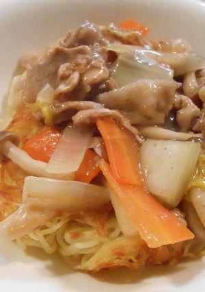 マルちゃん塩焼きそばであんかけ焼きそば-レシピのメイン写真