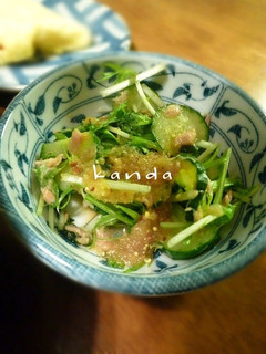 さっぱり!きゅうりと水菜とわかめのサラダ-レシピのメイン写真
