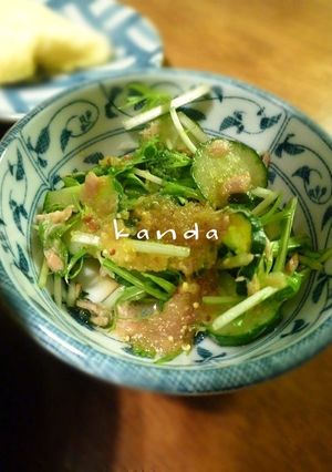 さっぱり！きゅうりと水菜とわかめのサラダ-レシピのメイン写真