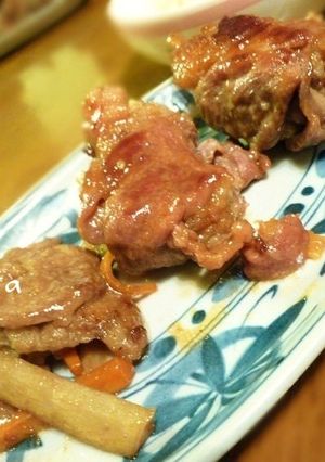 もちもちレンコンときんぴらのラム肉巻き-レシピのメイン写真