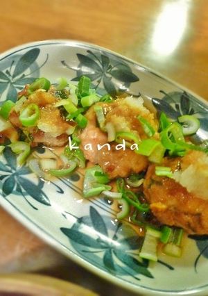 ヘルシー！マグロと鶏のおろしつくね-レシピのメイン写真