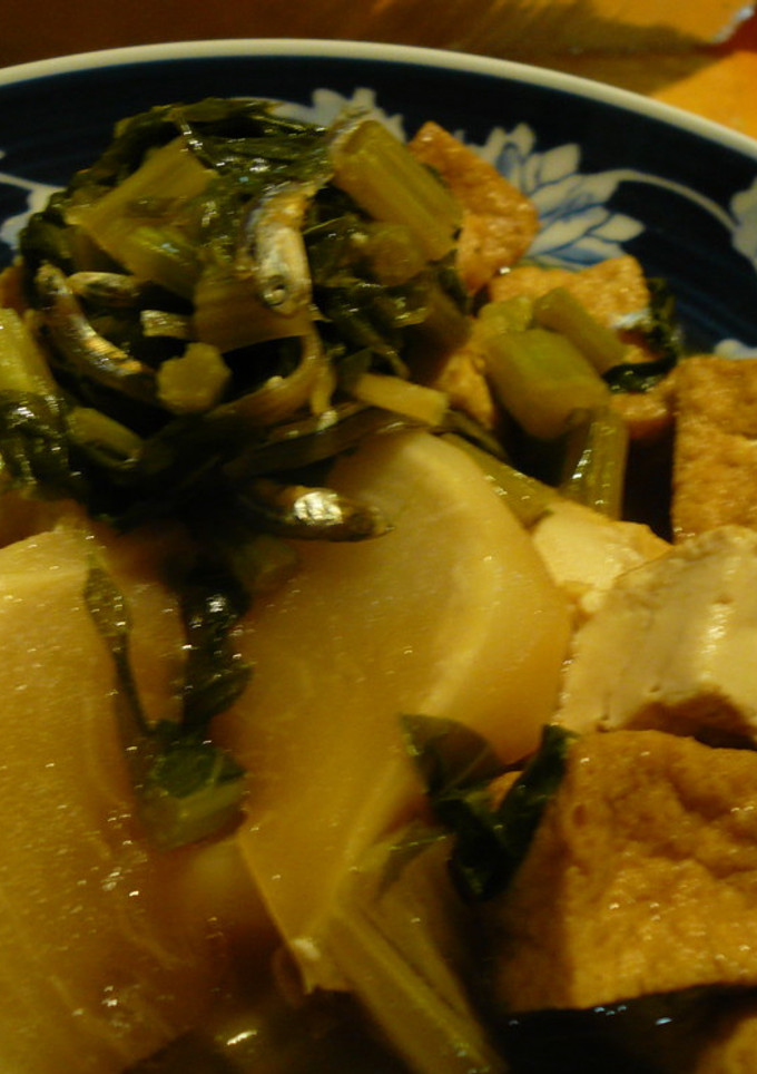 かぶとかぶの葉と厚揚げの煮物-レシピのメイン写真