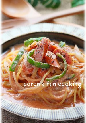 ナポリタンな♪ホットミルクスープパスタ-レシピのメイン写真