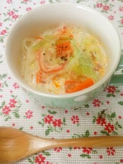 ちゃんぽん風*食べるホットミルクスープ-レシピのメイン写真