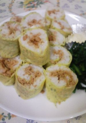 鶏そぼろの磯辺玉子巻き寿司☆-レシピのメイン写真