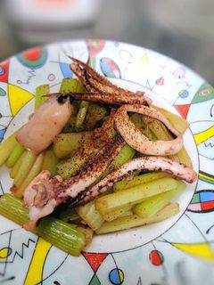 セロリとイカゲソのポン酢炒め-レシピのメイン写真