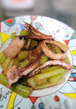 セロリとイカゲソのポン酢炒め-レシピのメイン写真