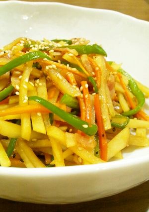 じゃがベーコン♪いろいろ野菜の金平-レシピのメイン写真