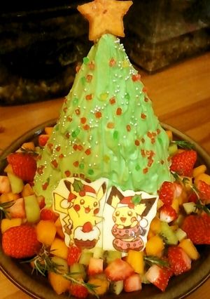 キャラチョコケーキ　ツリーとピカチュウ-レシピのメイン写真