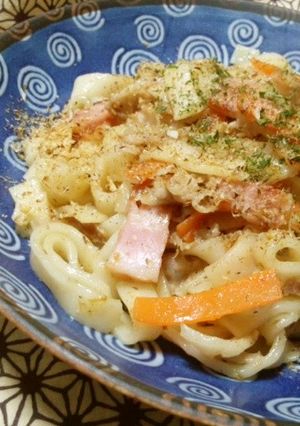 鍋キューブ　使って　焼ききしめん-レシピのメイン写真