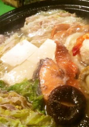 豚バラ肉と魚介類と野菜の重ね鍋-レシピのメイン写真