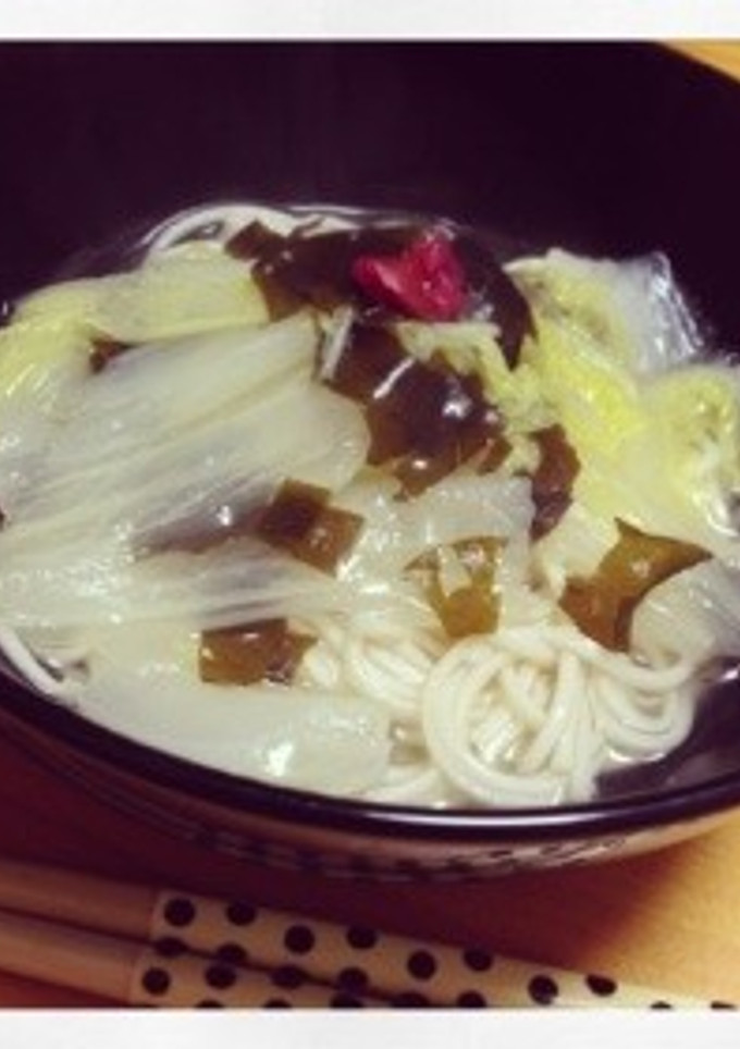 寒い日に☆梅わかめのとろーり白菜めん-レシピのメイン写真