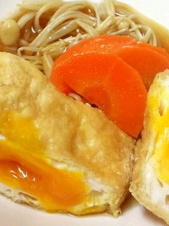油揚げで卵巾着&野菜のすき焼き煮-レシピのメイン写真