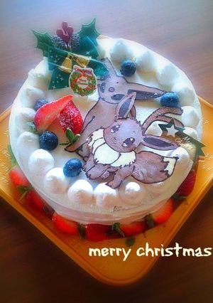 ポケモン☆エーフィ＆イーブイキャラケーキ-レシピのメイン写真
