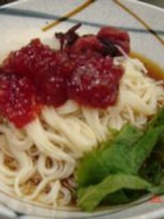 筋子梅そうめん(100円)-レシピのメイン写真