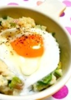 ほうれん草入り★温玉豆乳リゾット:)◎-レシピのメイン写真