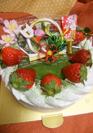 抹茶の和風お正月ケーキ♡-レシピのメイン写真