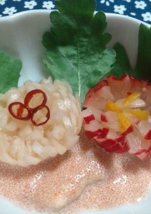 紅白菊花蕪！はちみつ明太ソース【お節に】-レシピのメイン写真