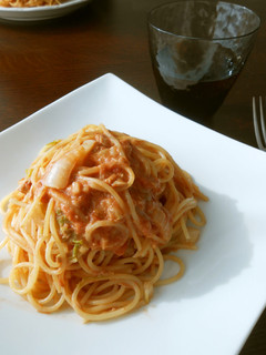ツナと白菜のトマトクリームパスタ-レシピのメイン写真