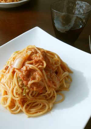 ツナと白菜のトマトクリームパスタ-レシピのメイン写真