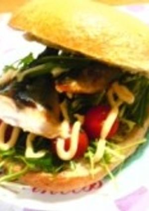 柚子香る✿水菜とトマトの鯖サンド:）◎-レシピのメイン写真