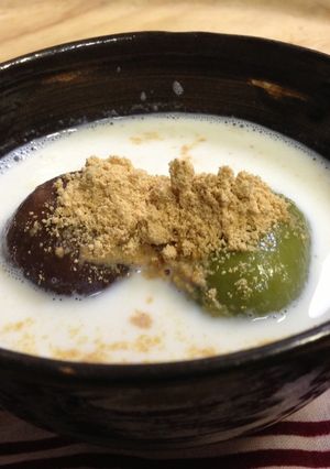 チョコと抹茶のやわらか白玉ホットミルク-レシピのメイン写真