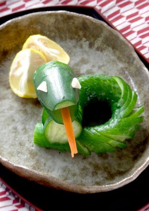 キュウリで蛇できたよ-レシピのメイン写真