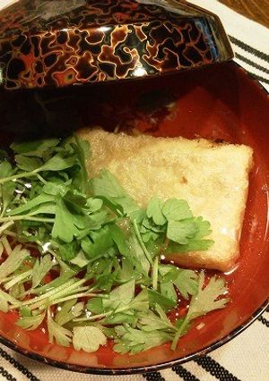 ラジオで紹介☆カリカリトロリ揚げ餅雑煮-レシピのメイン写真